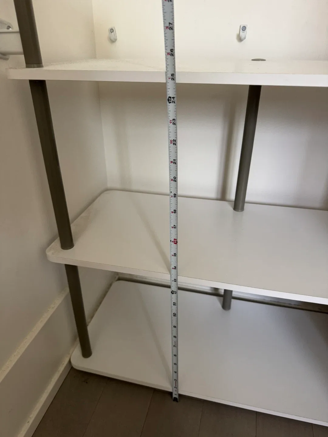 MOVING OUT SALE! White Adjustable Closet Organizer Shelving Unit image indicator(4)