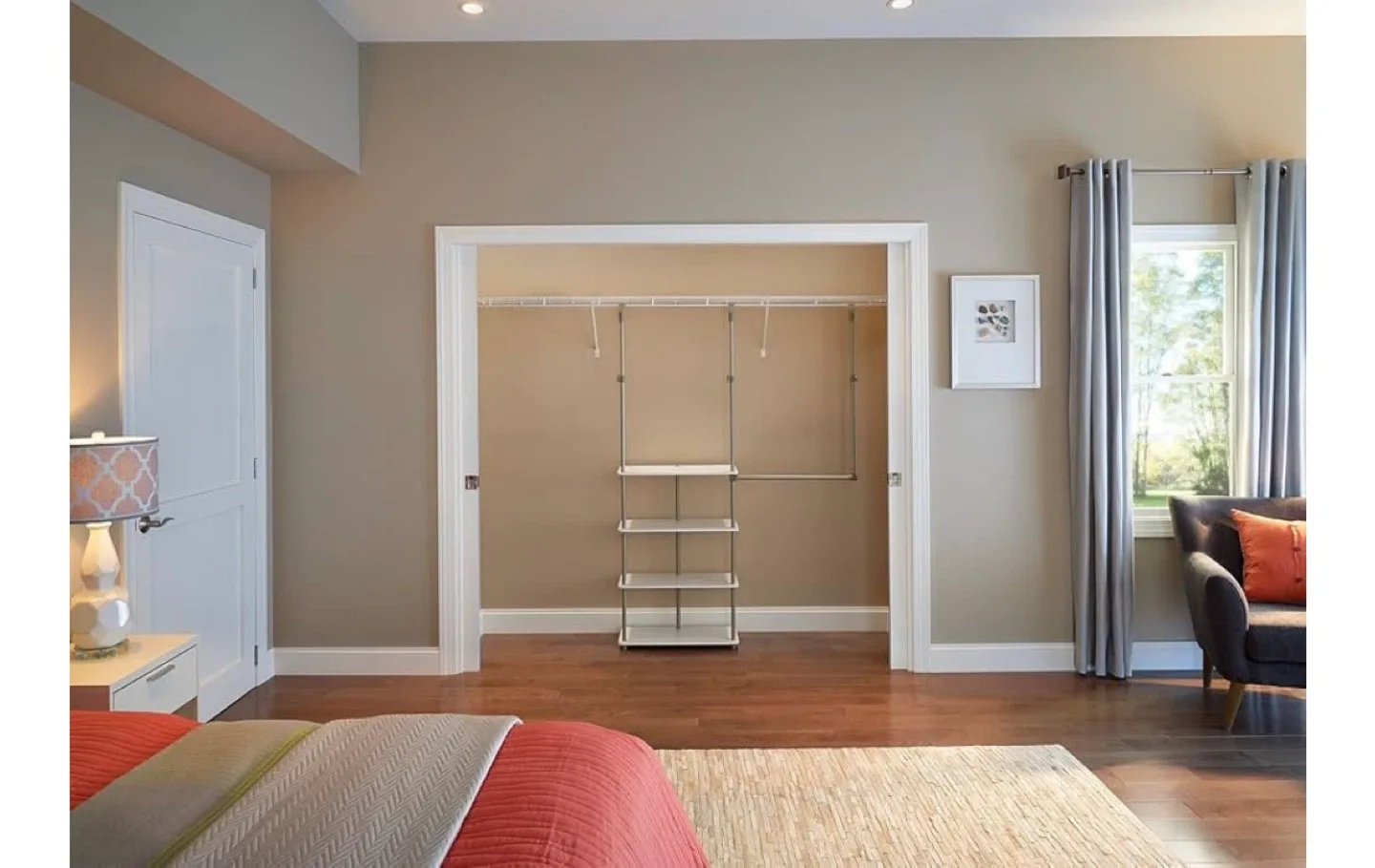 MOVING OUT SALE! White Adjustable Closet Organizer Shelving Unit image indicator(7)