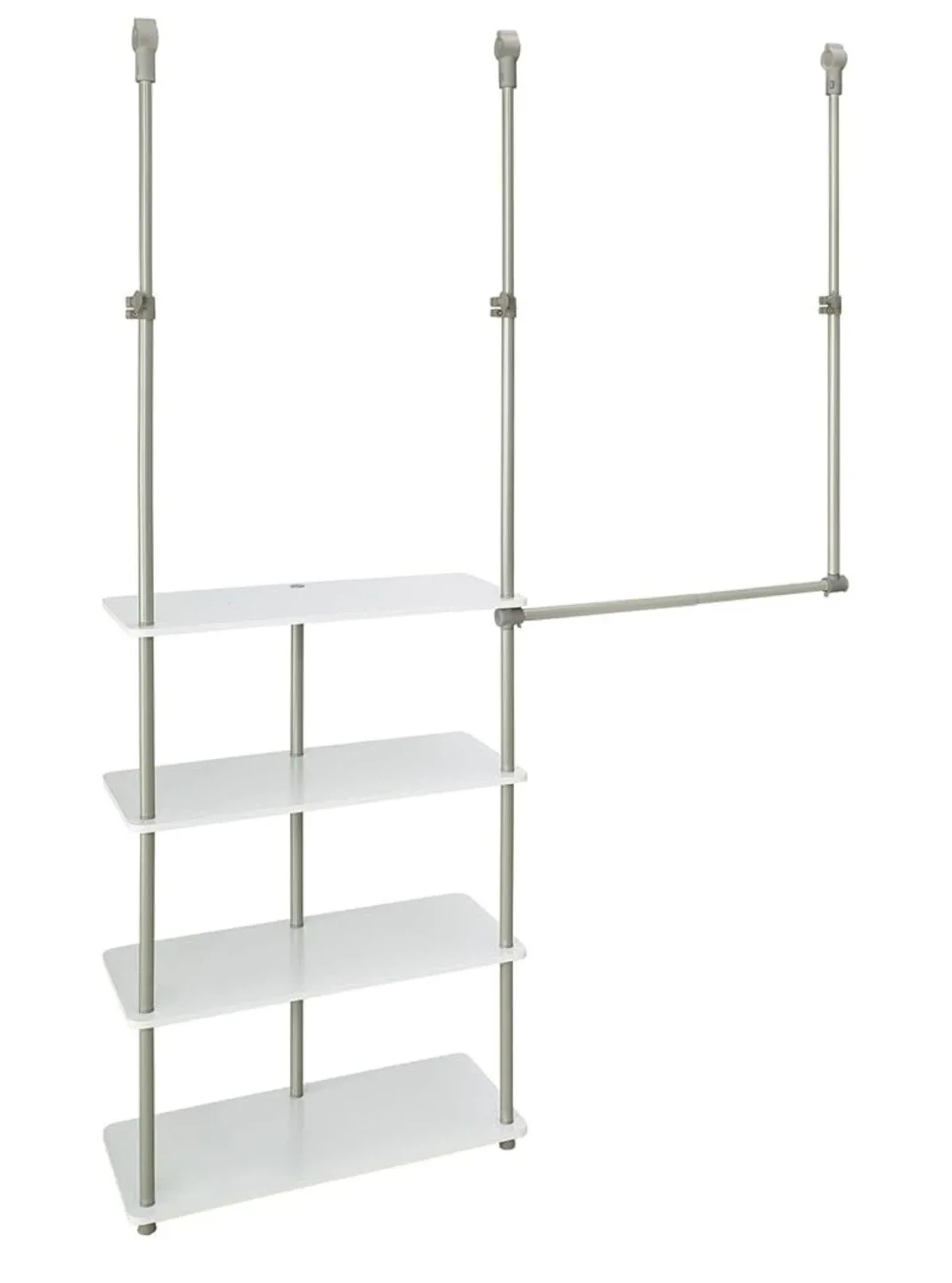 MOVING OUT SALE! White Adjustable Closet Organizer Shelving Unit image indicator(6)