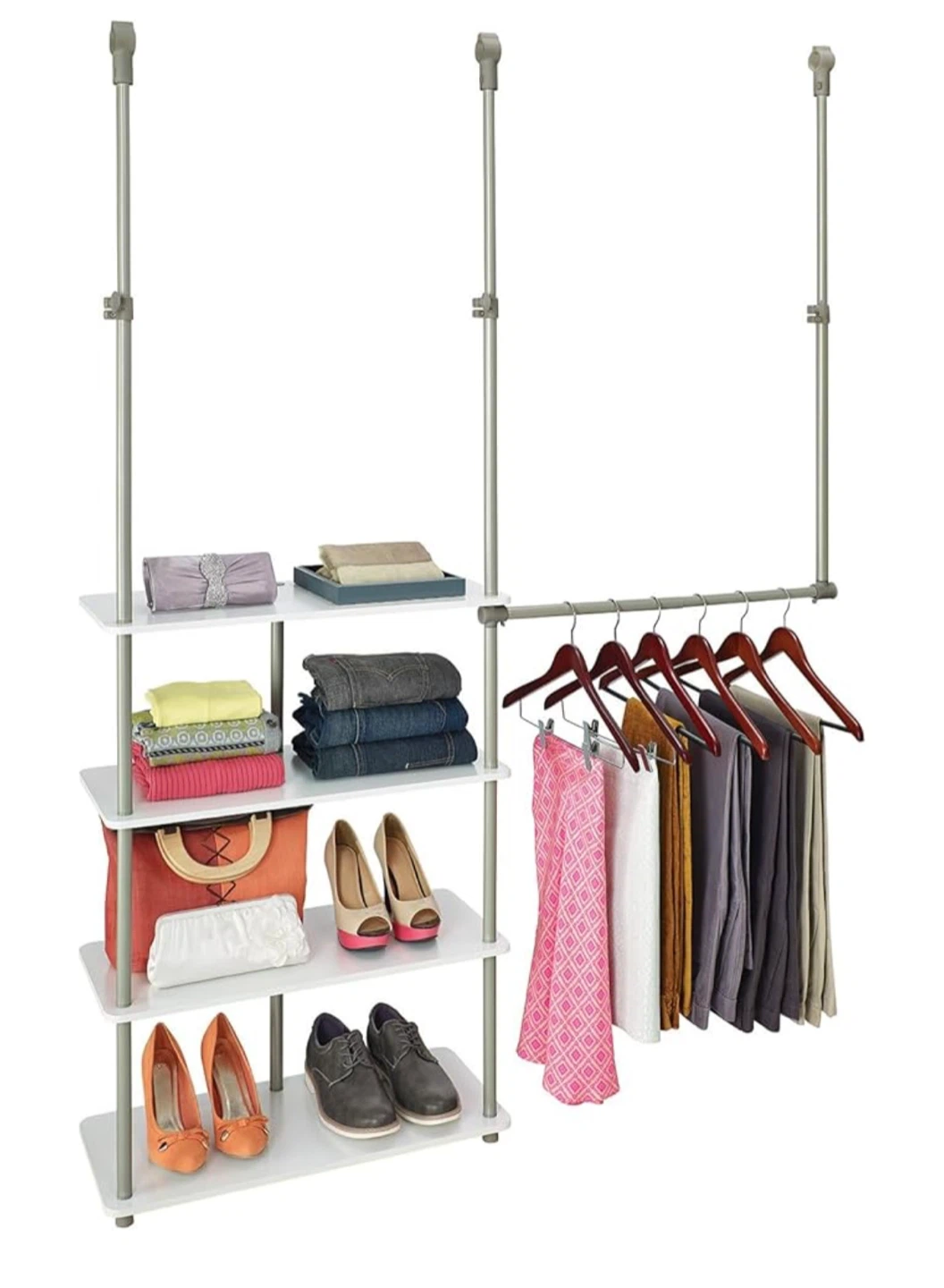 MOVING OUT SALE! White Adjustable Closet Organizer Shelving Unit