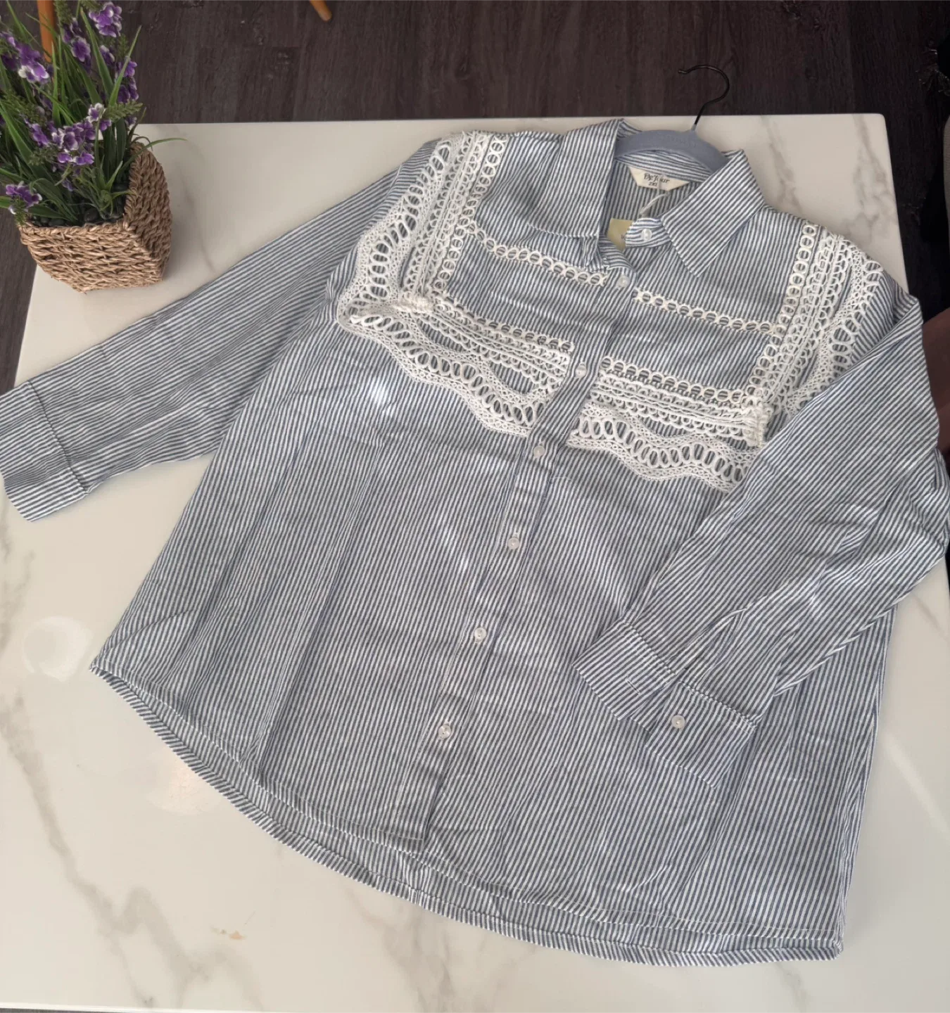 Striped Lace Blouse image indicator(2)