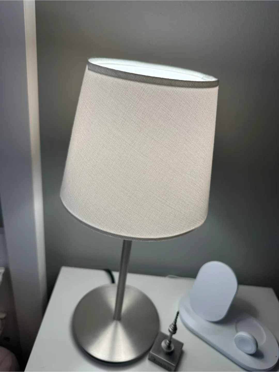 IKEA RINGSTA Silver Desk Lamp with White Shade image indicator(5)