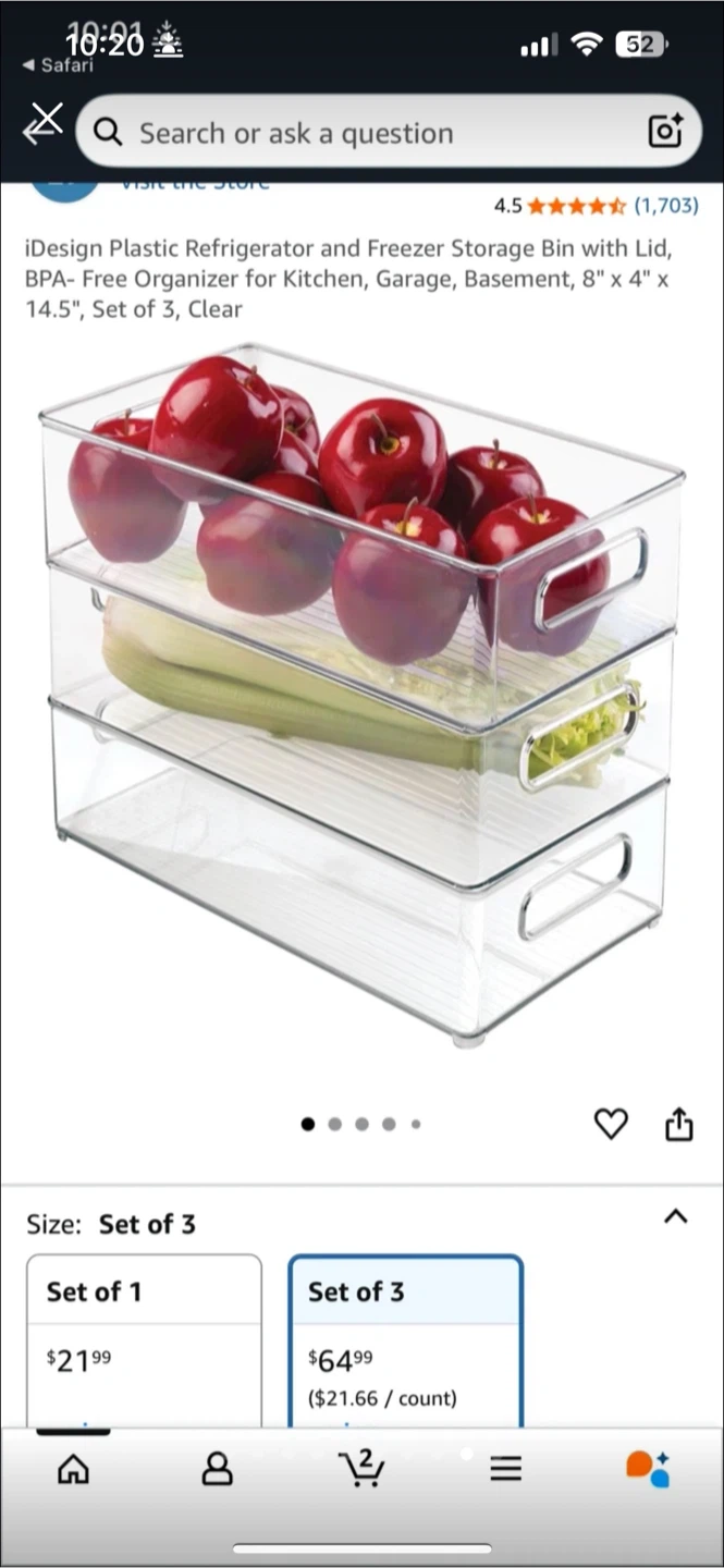 iDesign Fridge/Pantry Storage Bins