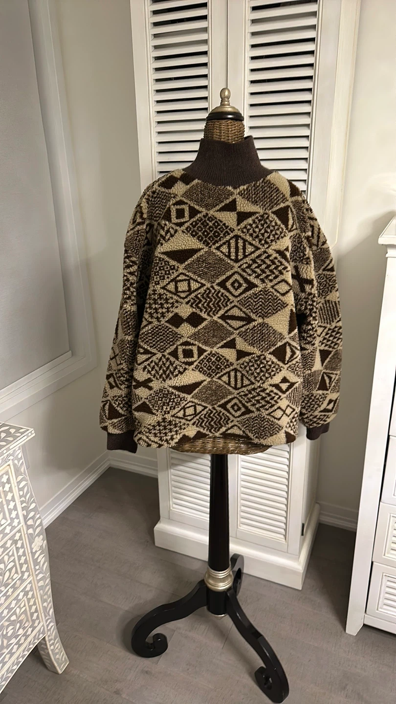 Timberland Brown/Beige Fleece Pullover, Small