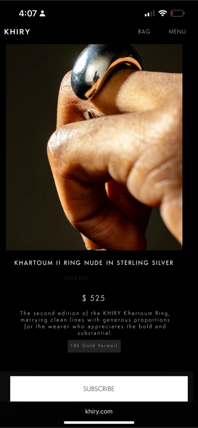 KHIRY Khartoum II Ring, Sterling Silver, Size 5 - photo 2
