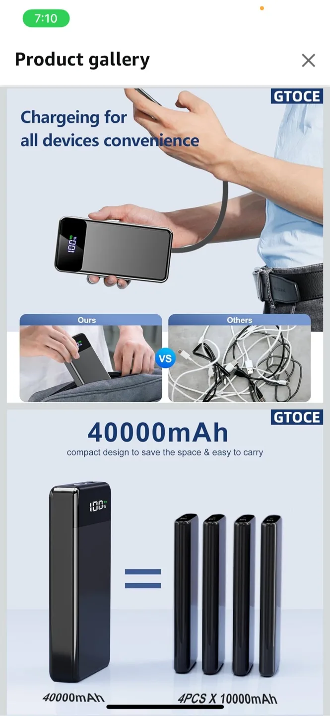 Gtoce 40000mAh Portable Charger image indicator(4)