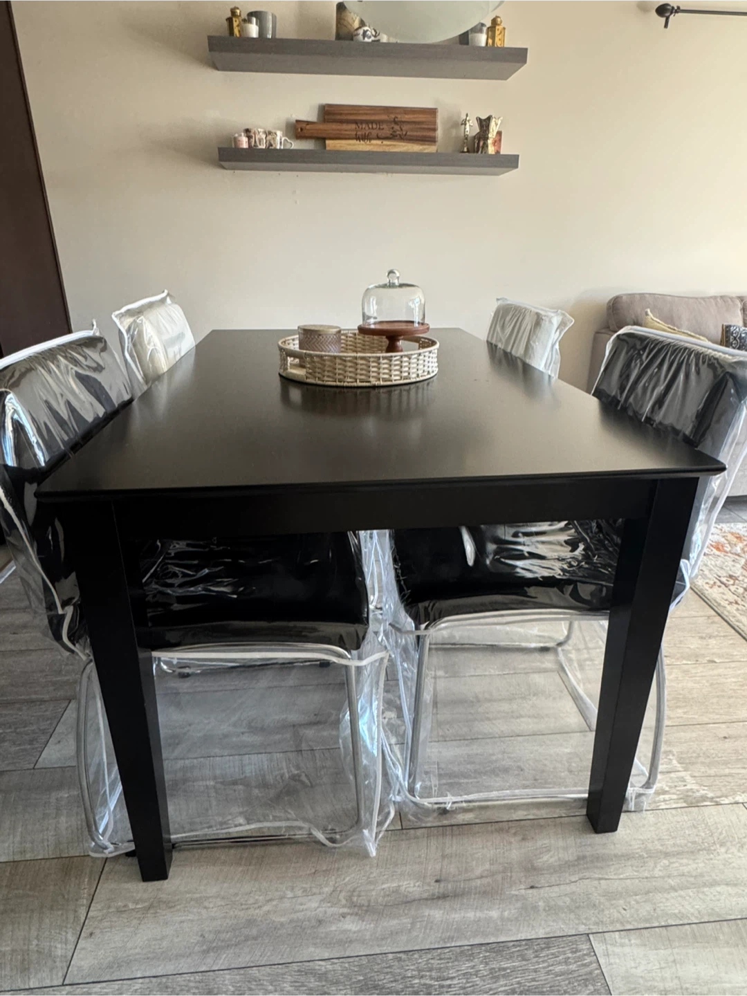 Dining Table with 4 Black Chairs - photo 2