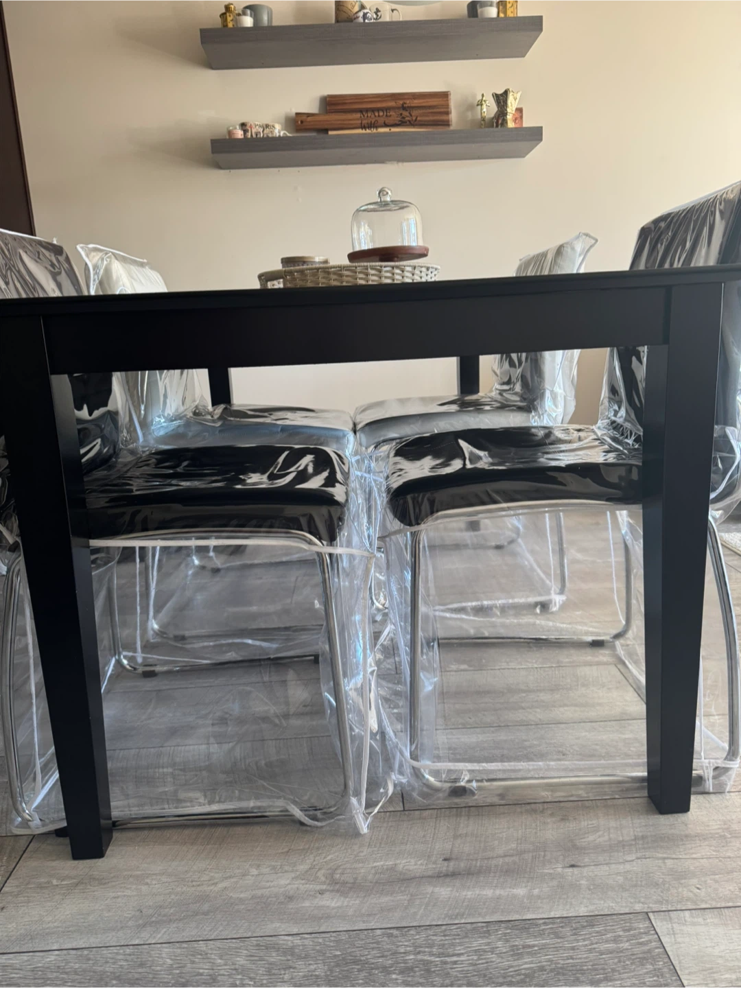 Dining Table with 4 Black Chairs - photo 3