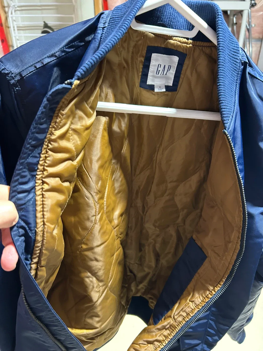 GAP Bomber Jacket - Size M - Navy Blue image indicator(4)