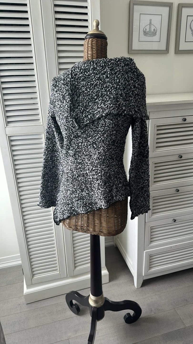 Annex Vintage Black/Grey Assymetrical Sweater * XS