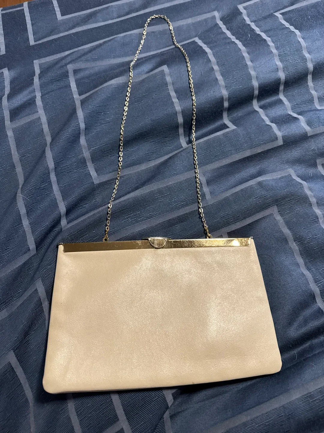 Etra Genuine Leather White Clutch Purse