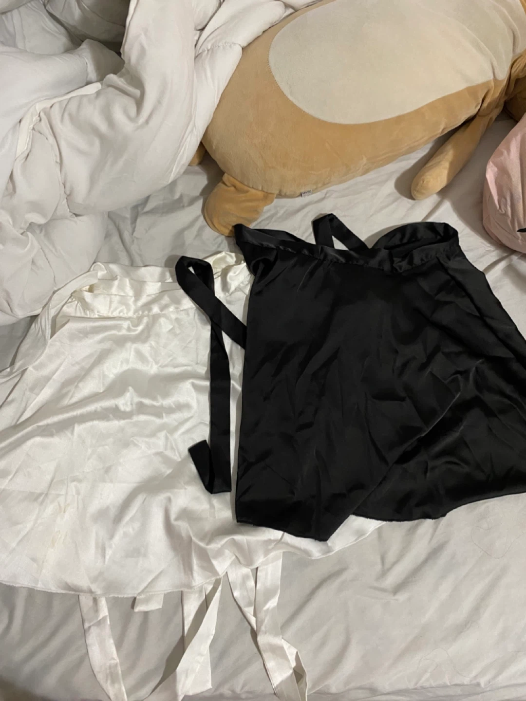 Black & White Satin wrap up skirts!