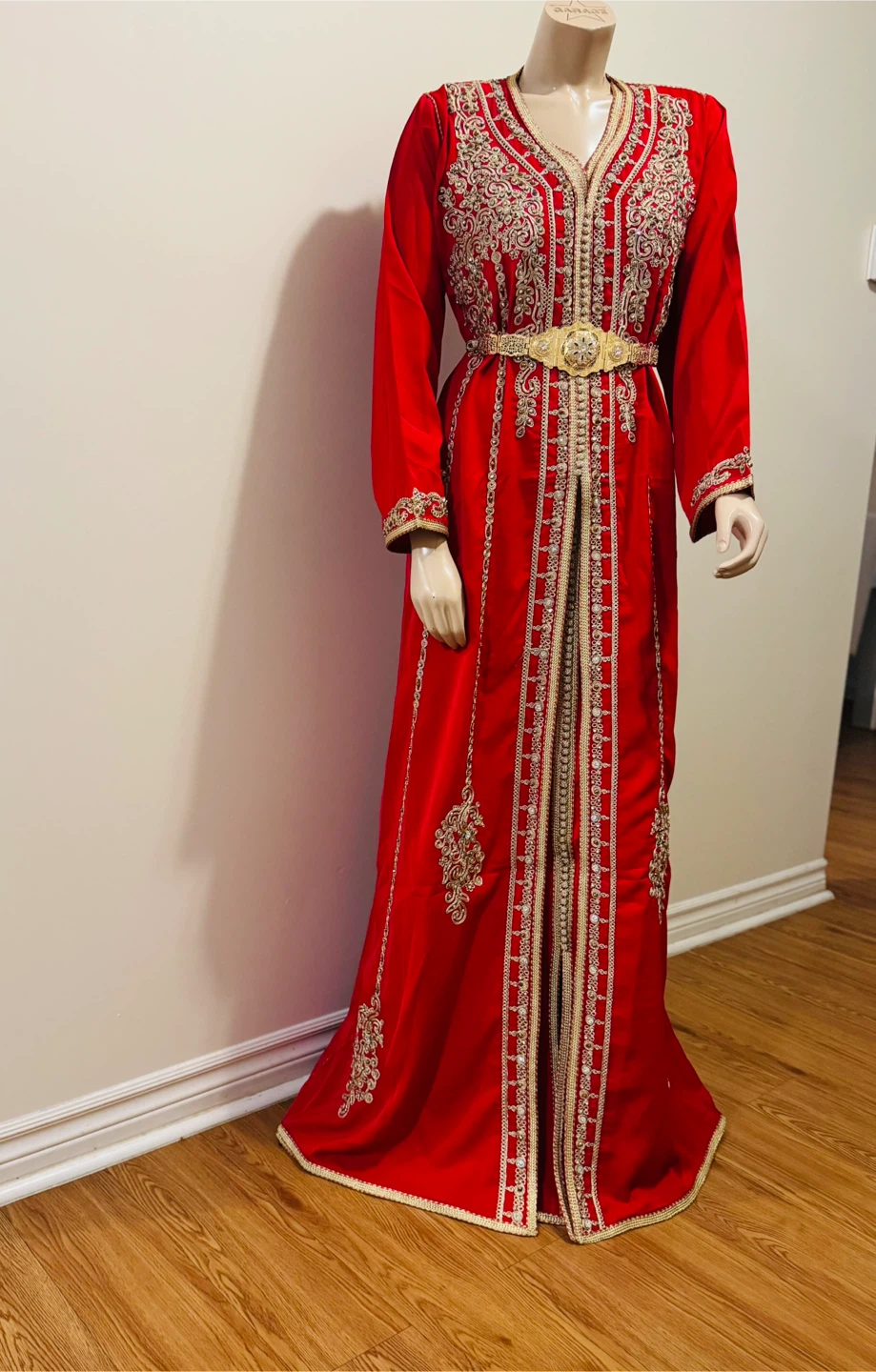 Red Moroccan Kaftan Dress
