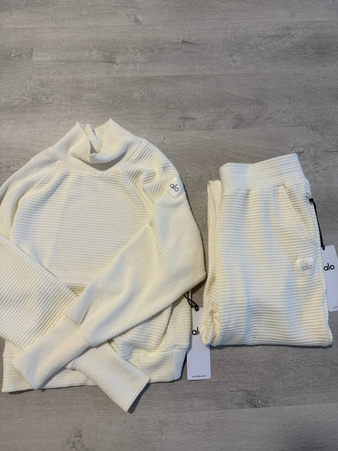 ALO Waffle Knit Set - Ivory thumbnail