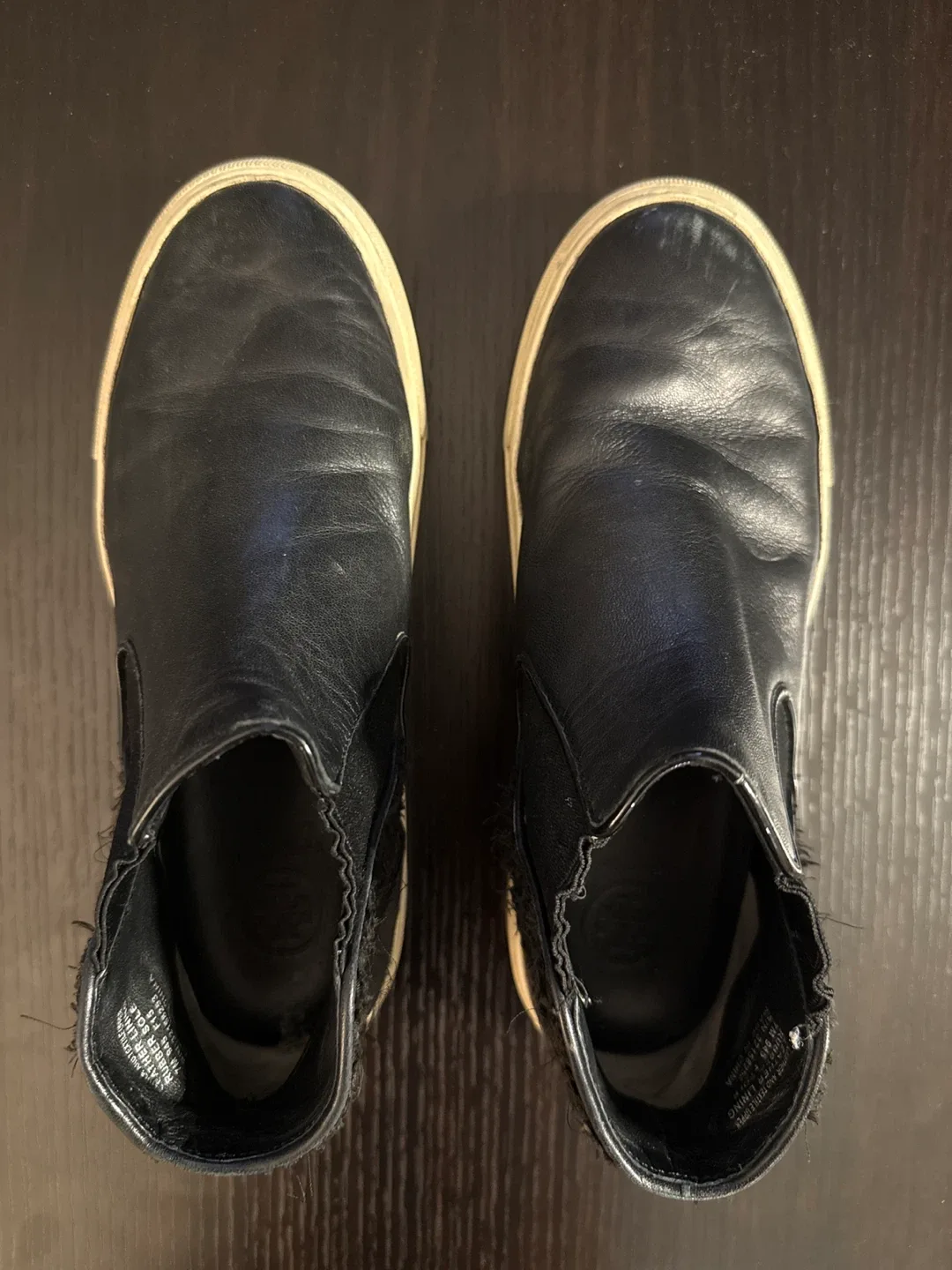 Tory Burch Black Leather High Top Sneakers thumbnail