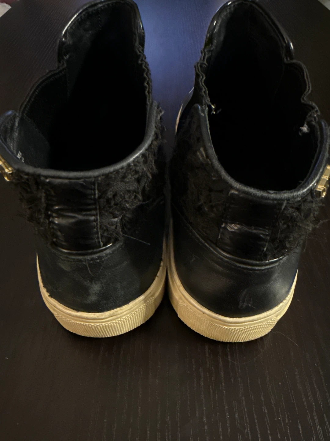Tory Burch Black Leather High Top Sneakers - photo 5