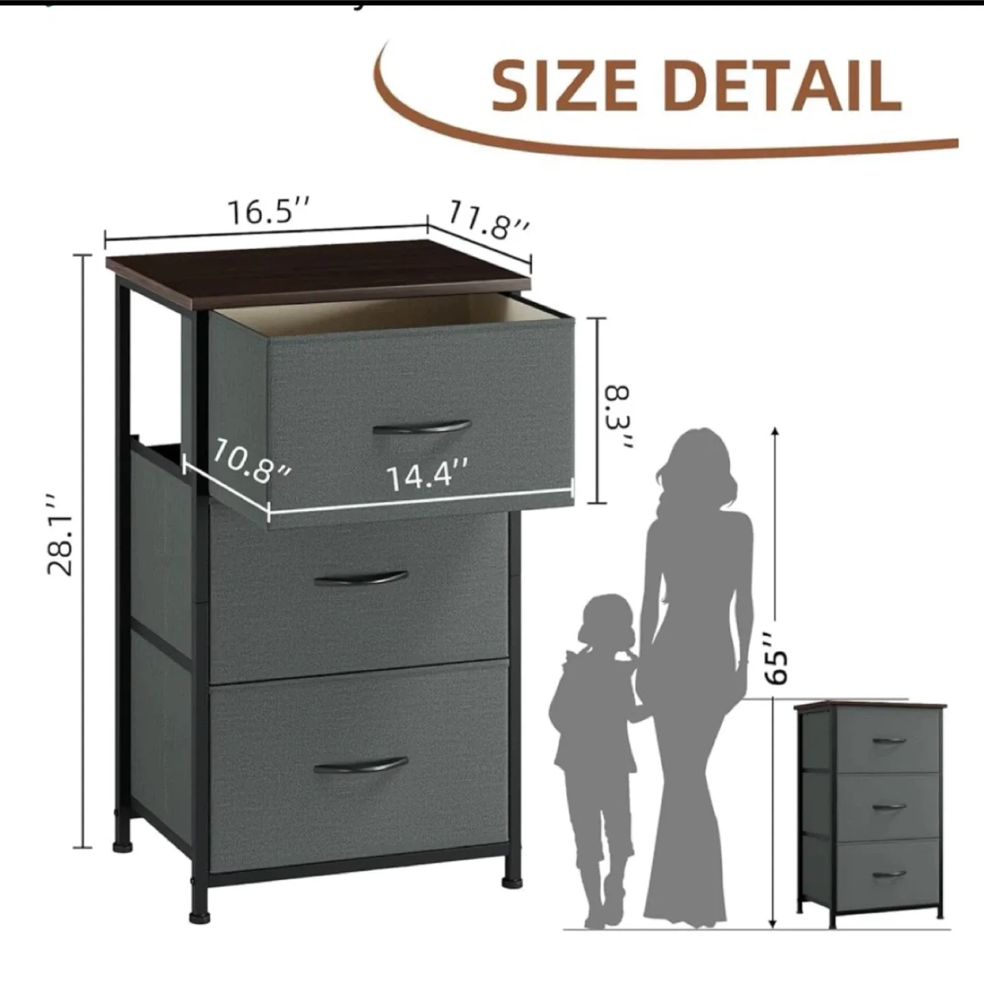 3-Drawer Fabric Dresser - Like New! image indicator(3)