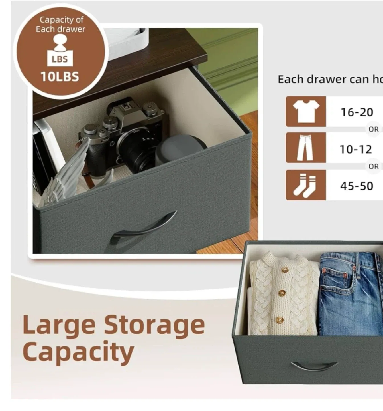 3-Drawer Fabric Dresser - Like New! image indicator(2)