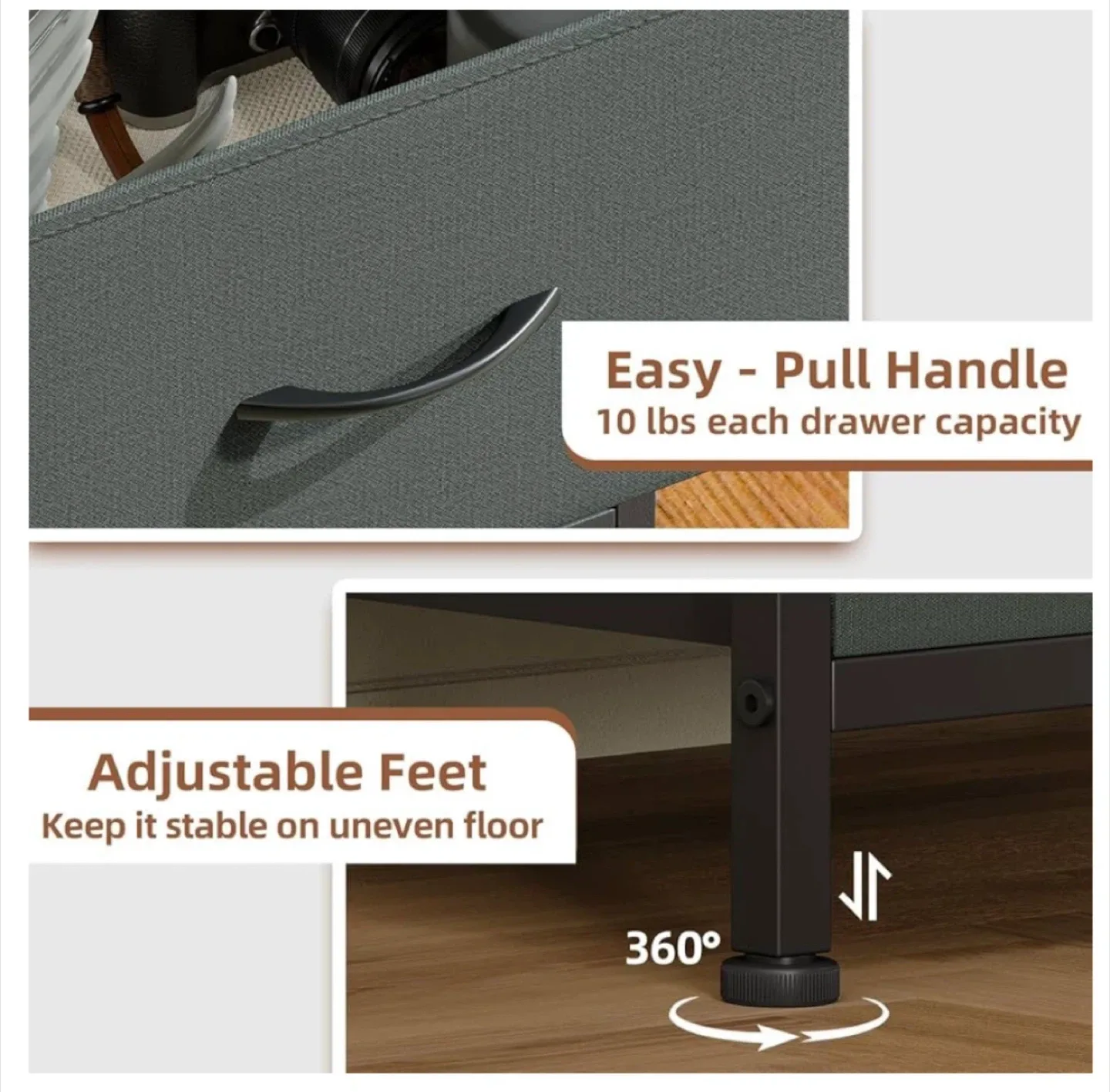 3-Drawer Fabric Dresser - Like New! image indicator(4)