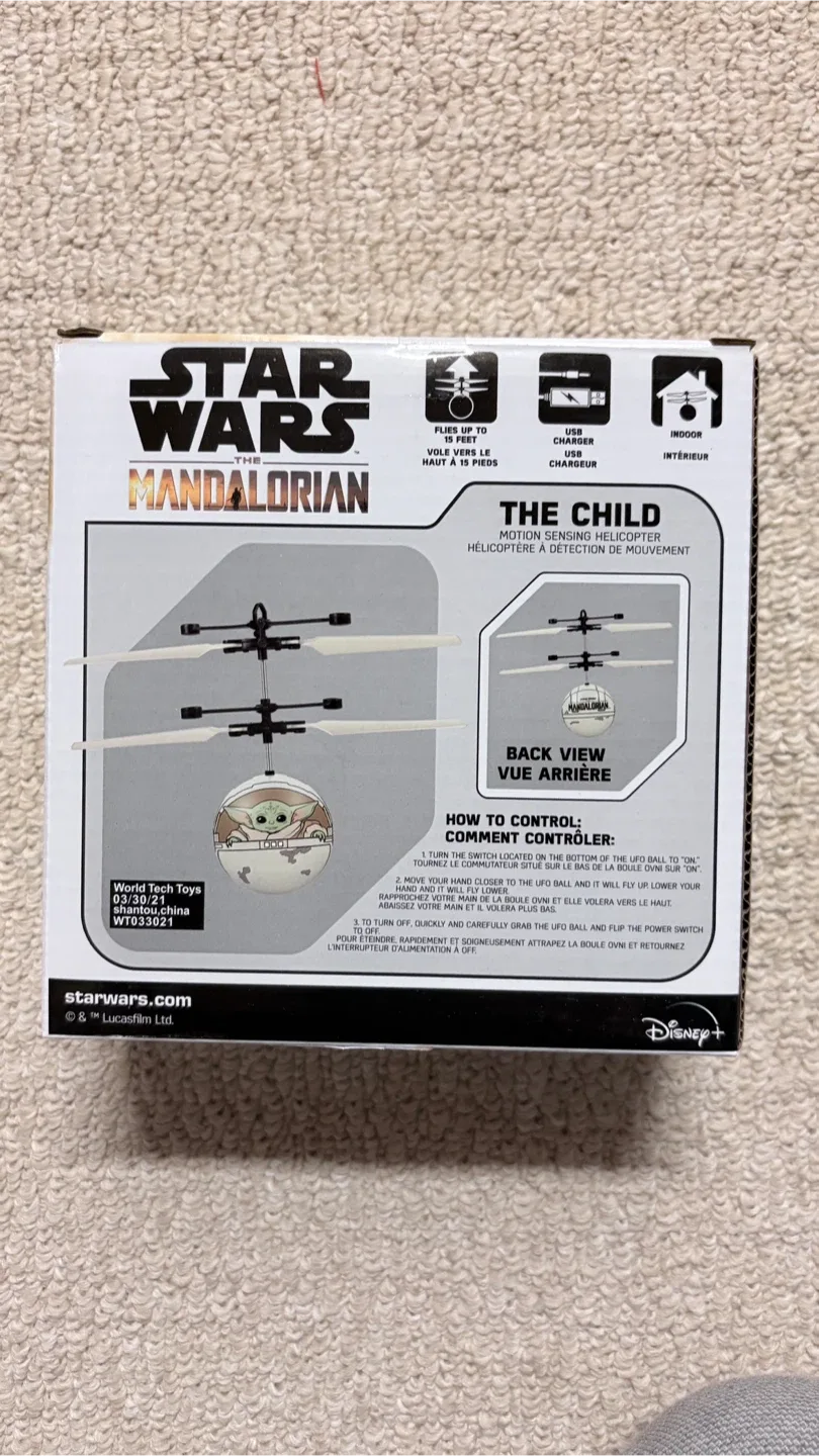 Star Wars Mandalorian Grogu Motion Sensing Helicopter - New Toy image indicator(2)