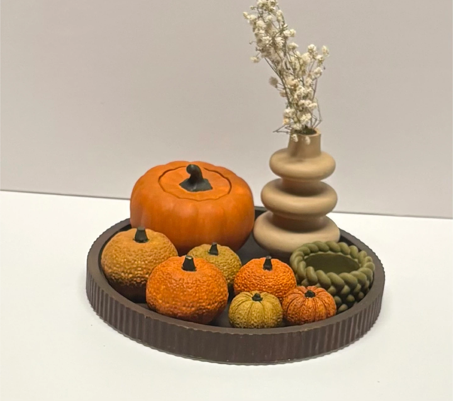 Pumpkin fall Centerpiece handmade gypsum tray set