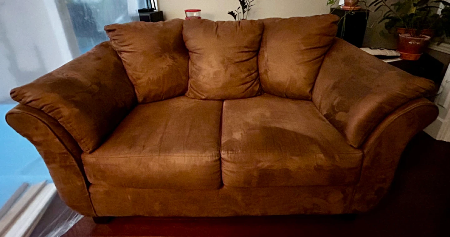Brown Love Seat Sofa Set - photo 2