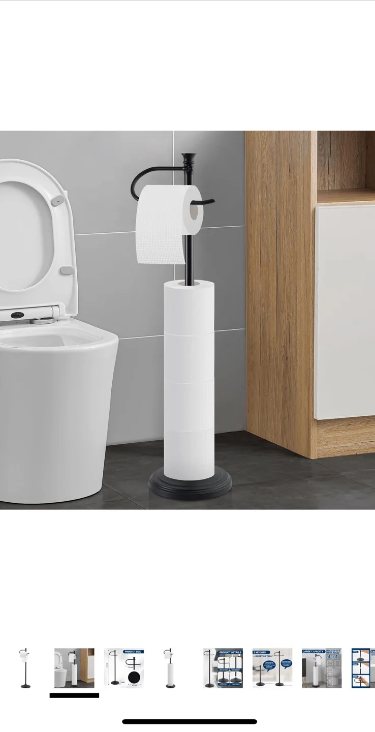 SANGFOR Black Toilet Paper Holder Stand image indicator(3)