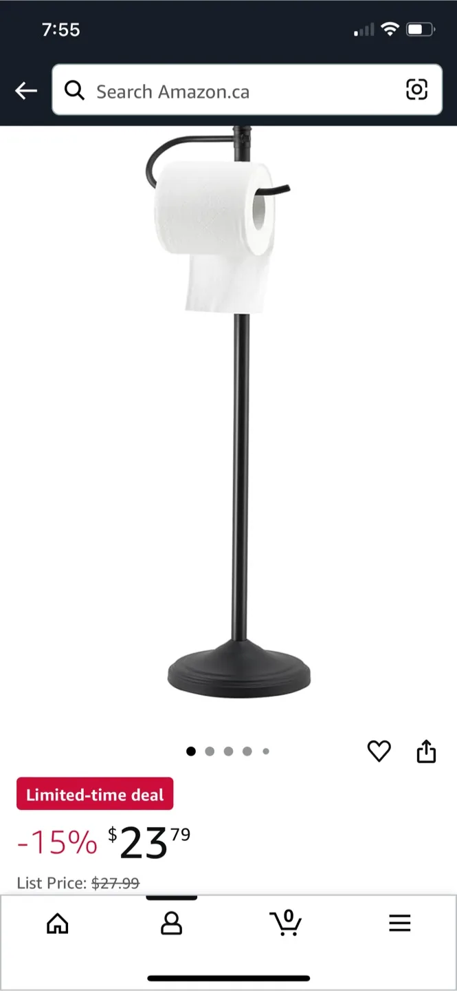 SANGFOR Black Toilet Paper Holder Stand image indicator(2)