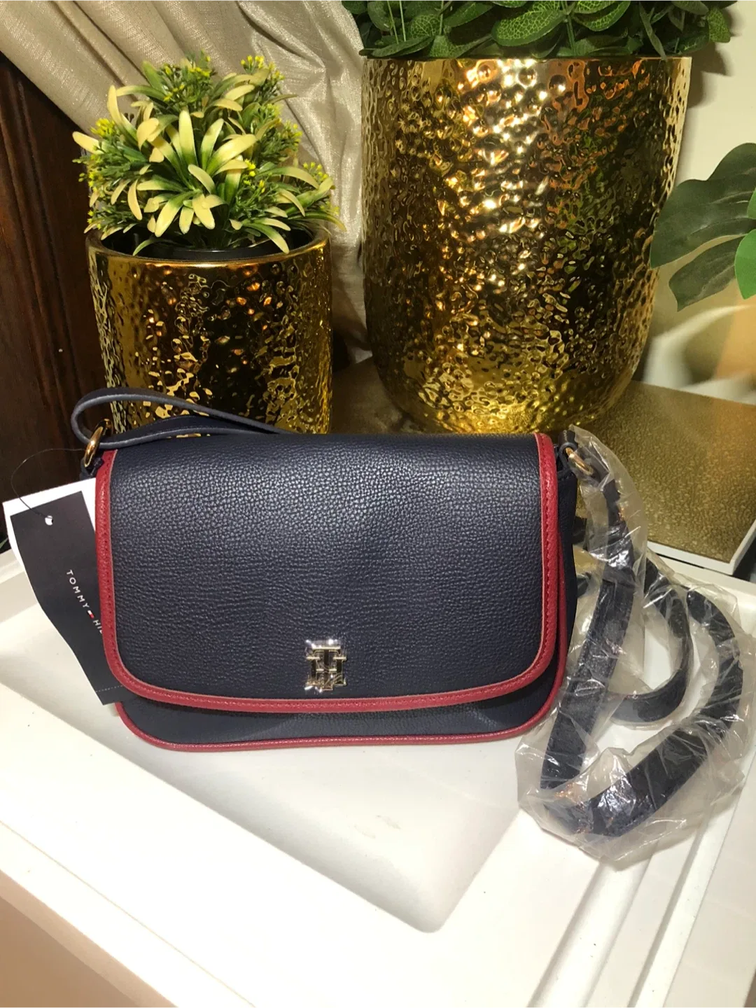 Tommy Hilfiger Navy & Red Crossbody Bag - New! thumbnail