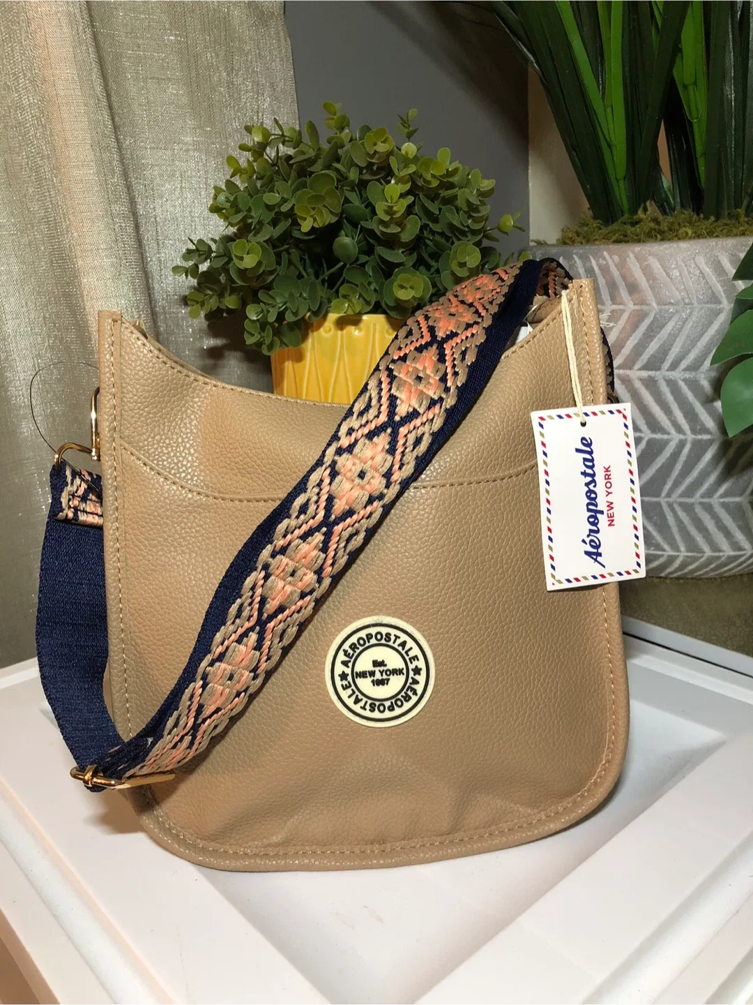 Aeropostale Taupe Crossbody Bag thumbnail