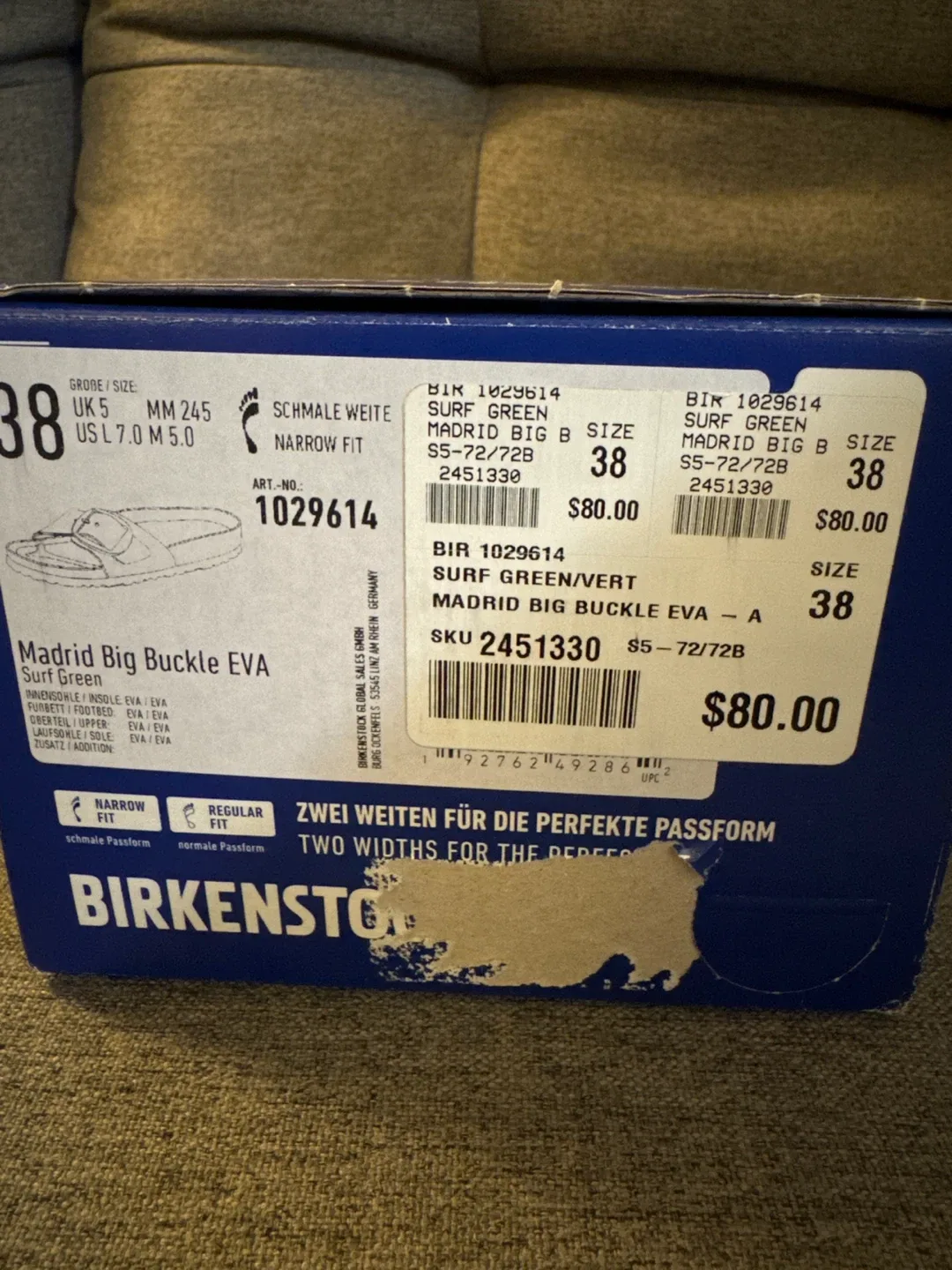 Birkenstock Madrid Big Buckle EVA Surf Green Size US L7/M5 image indicator(5)