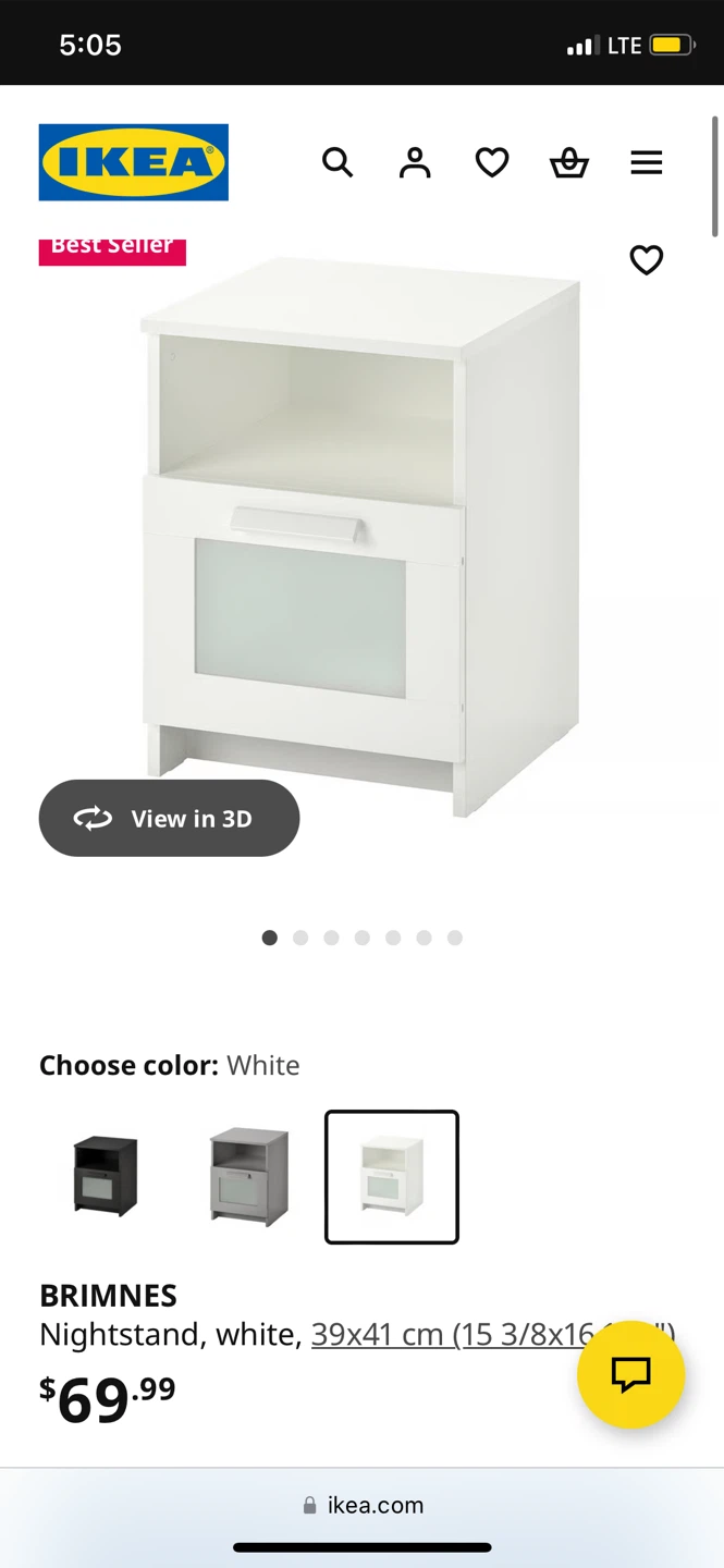 IKEA Brimnes White Nightstand - photo 4