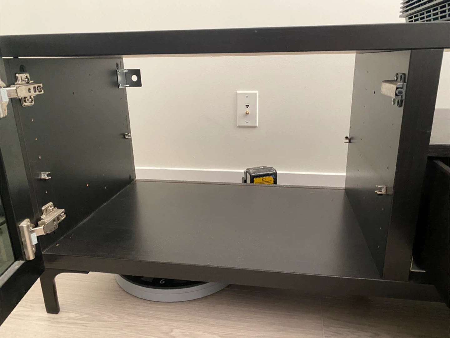 Black TV Stand with Glass Doors - photo 3