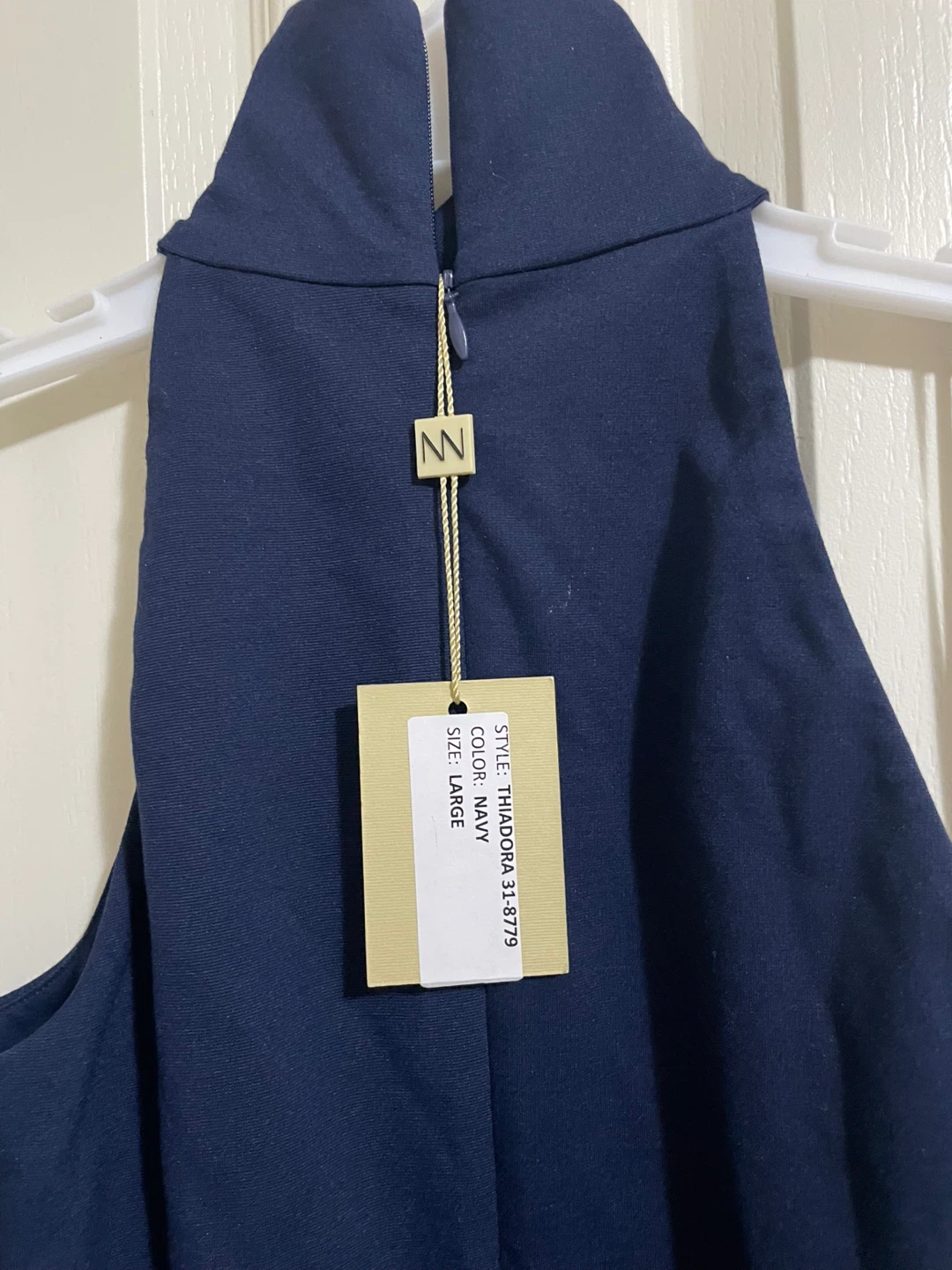 Ronny Kobo Navy Blue Halter Dress - Size L - photo 3
