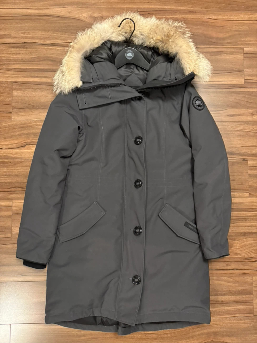 Canada Goose Black Label Rossclair Parka in dark grey