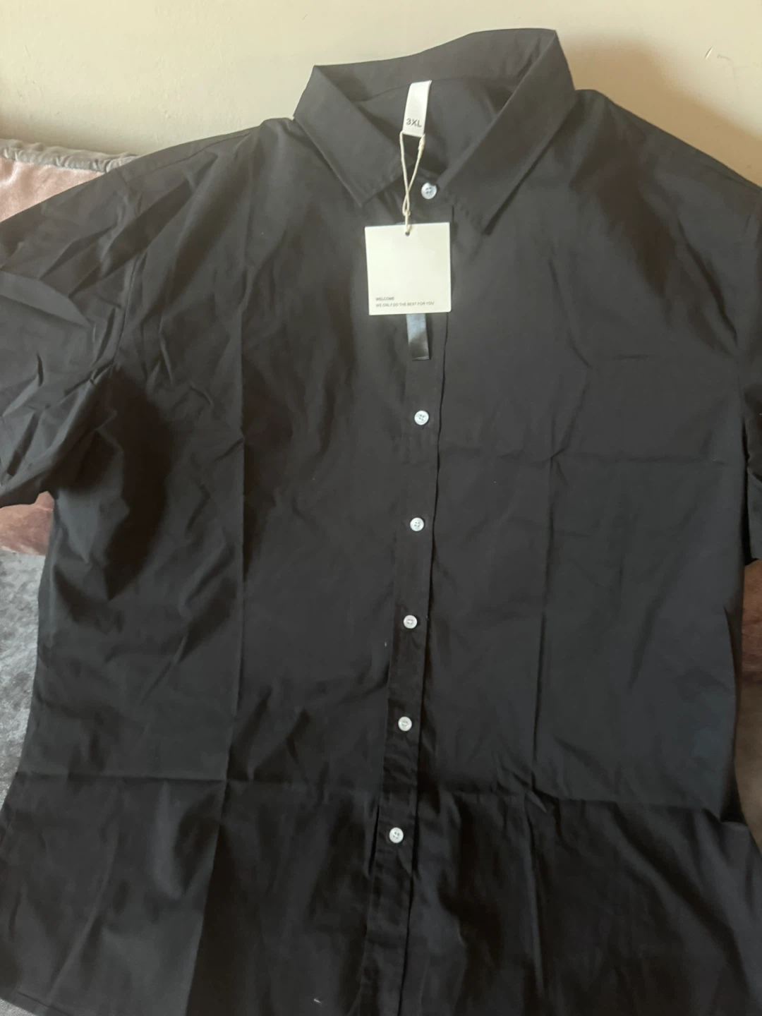 Black Button-Down Shirt - Size 3XL