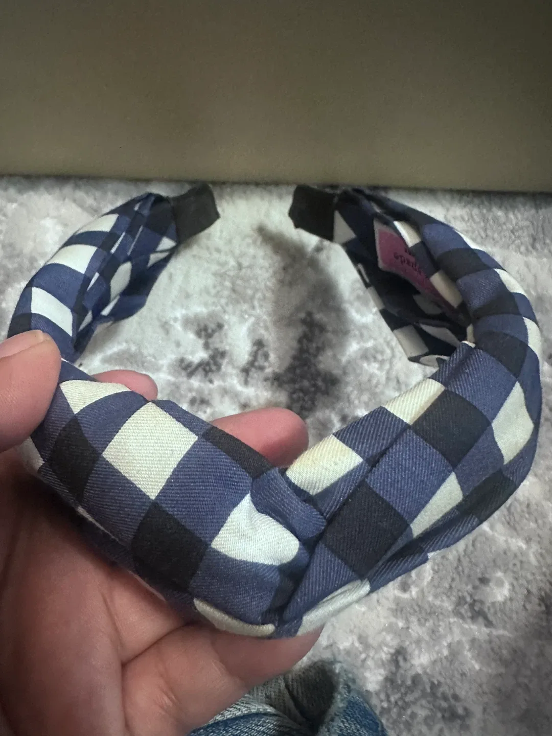 Kate Spade Blue Plaid Headband image indicator(2)