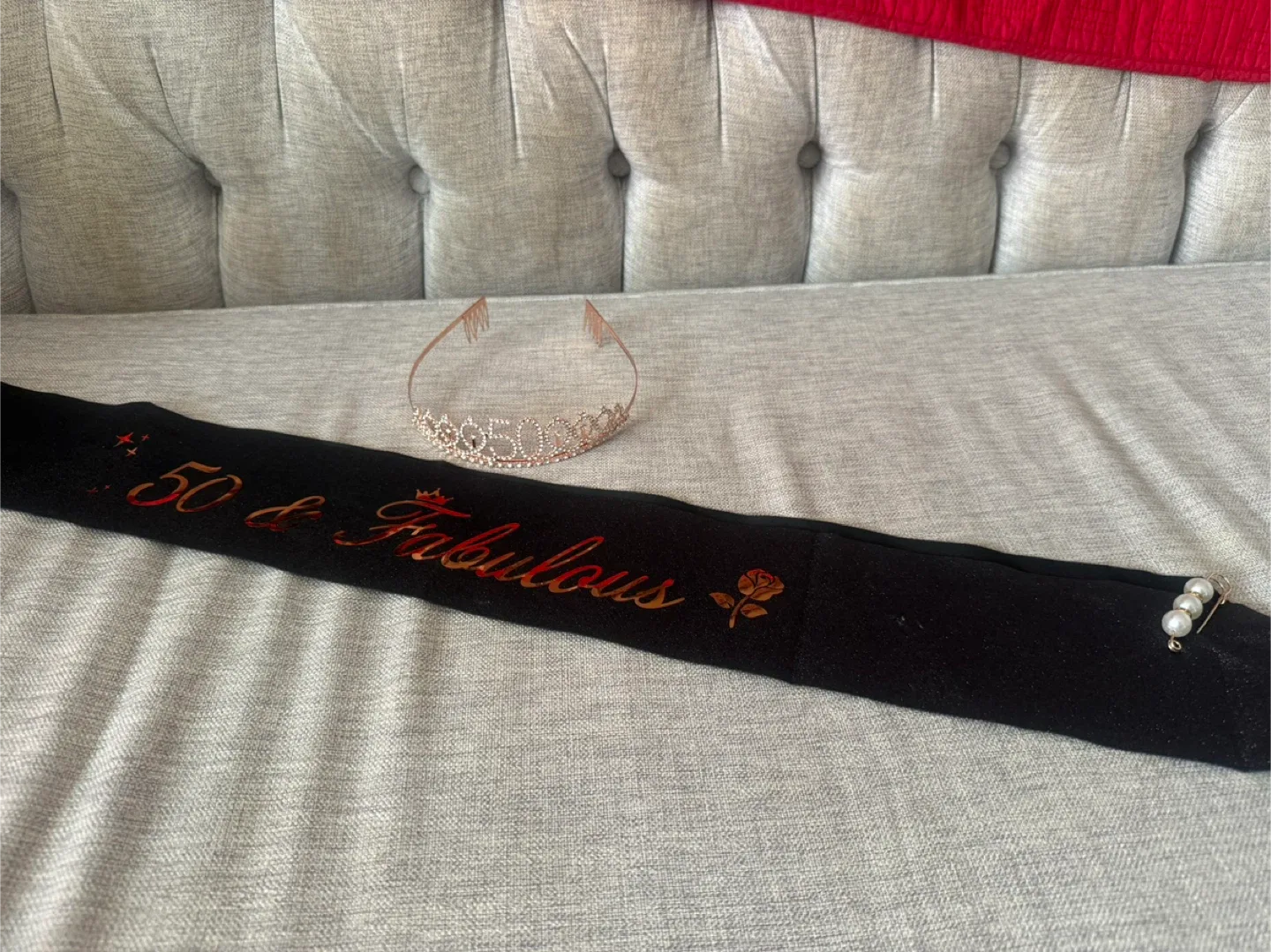 50th Birthday- 50 & Fabulous Birthday Sash and Tiara Set image indicator(3)