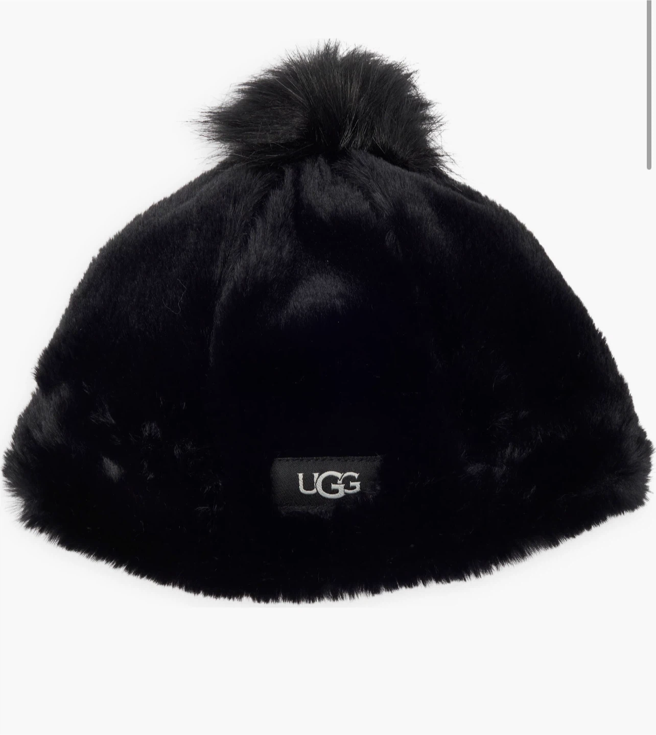 UGG Faux Fur Pom Beanie - Black
