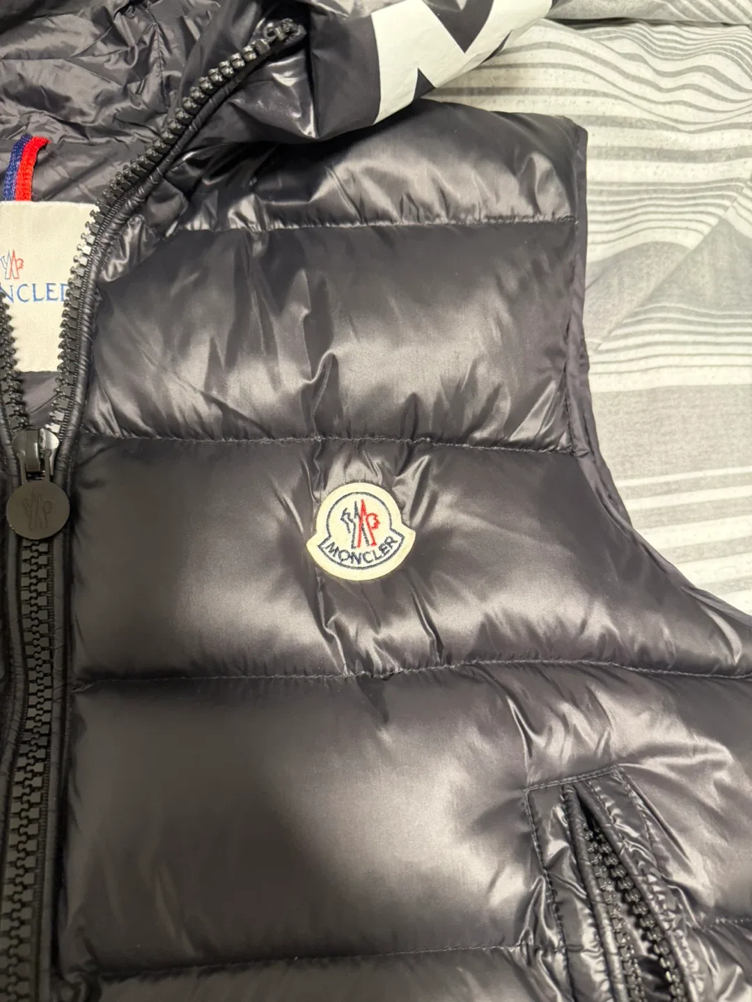 Moncler Black Padded Vest with Hood image indicator(2)