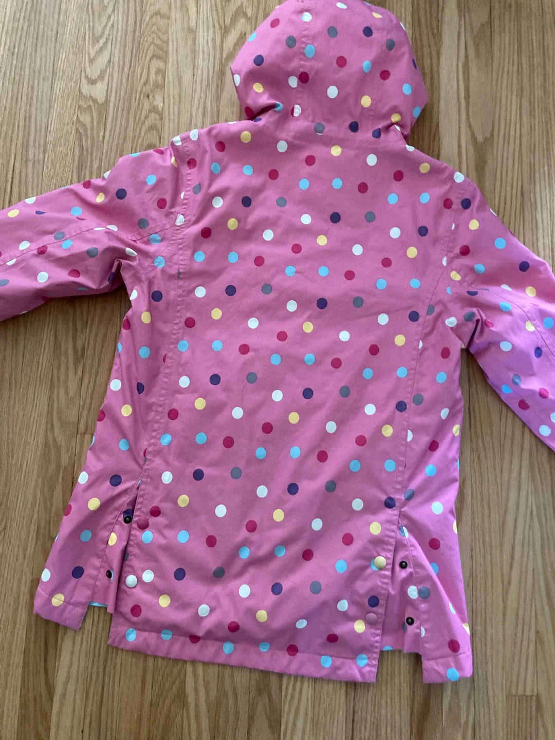 Little Joule Pink Polka Dot Raincoat Size 11/12 image indicator(4)