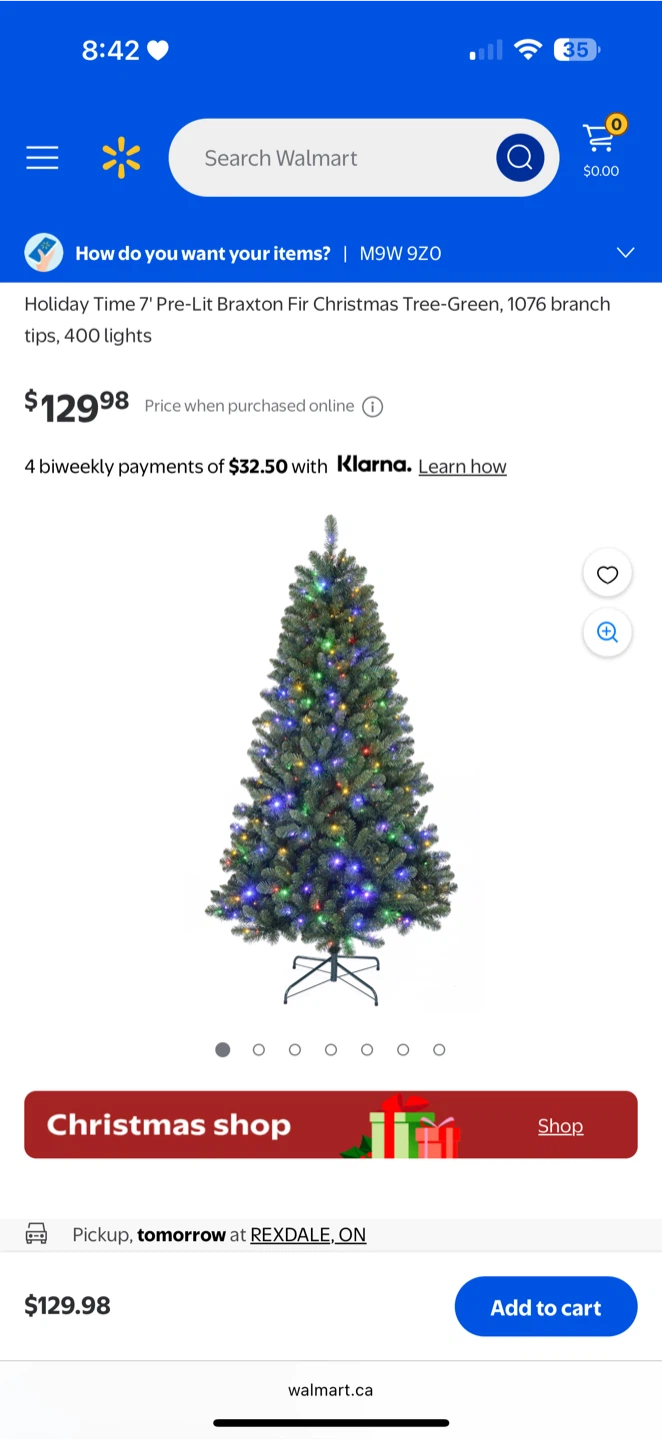 Holiday Time Pre-Lit Braxton Fir Christmas Tree