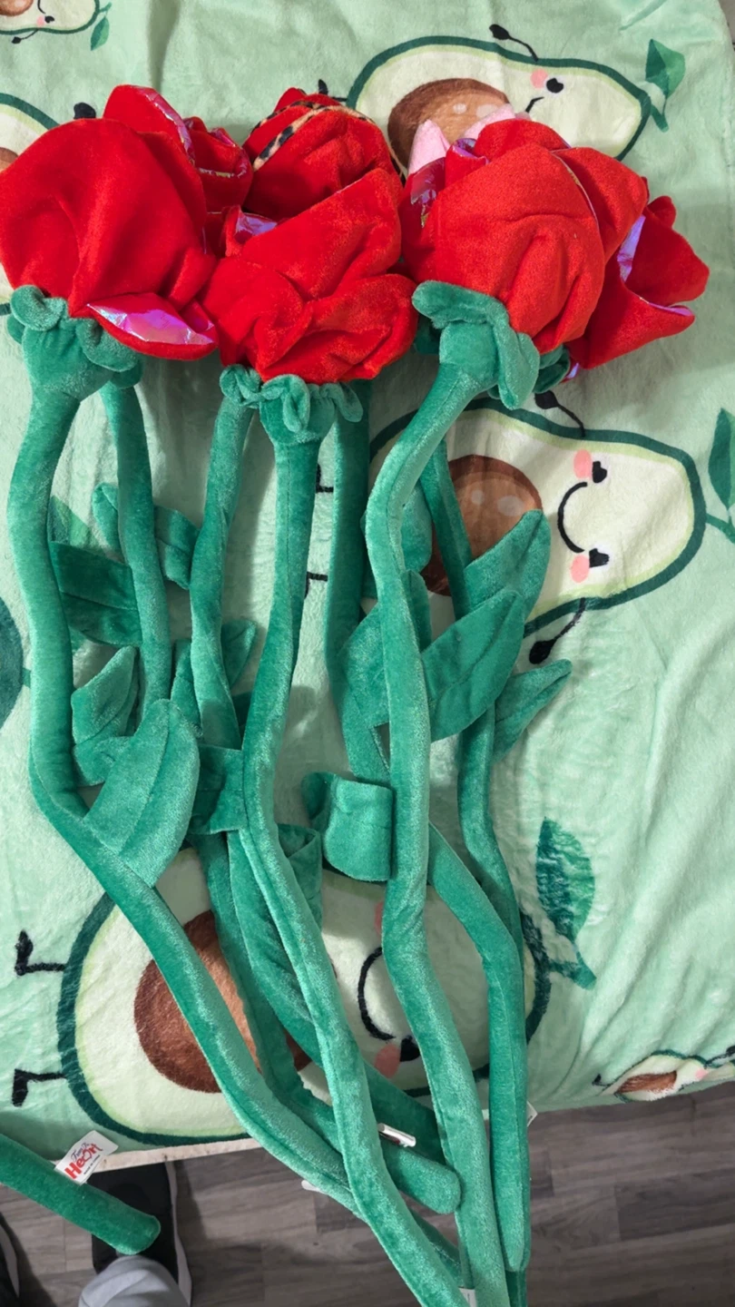 Red Plush Rose | No sounds, light up or with sound! - photo 2