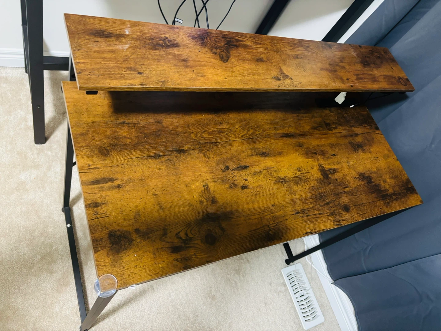 Wood and Metal Desk with Shelf for work setup - photo 2