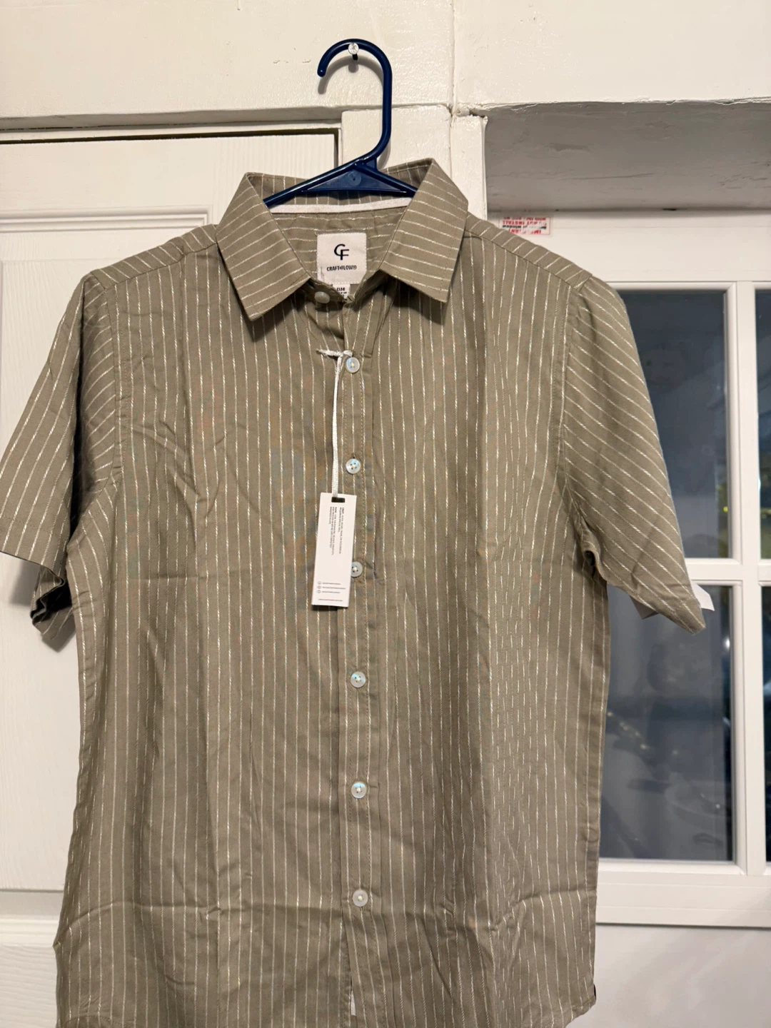 Craft + Flow Striped Short Sleeve Shirt - L