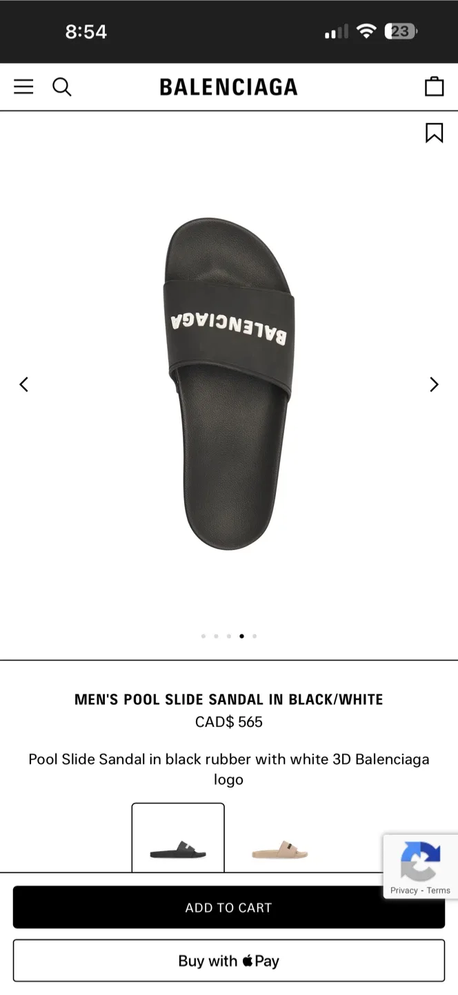 Balenciaga Pool Slide Sandal - Black/White image indicator(2)