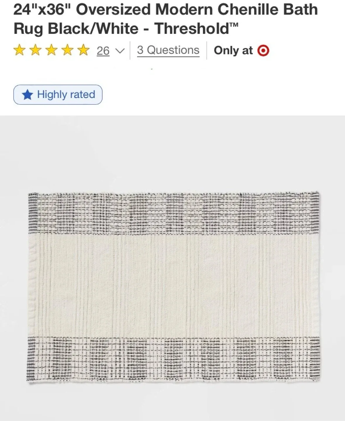 New Threshold 24"x36" Oversized Modern Chenille Bath Rug thumbnail