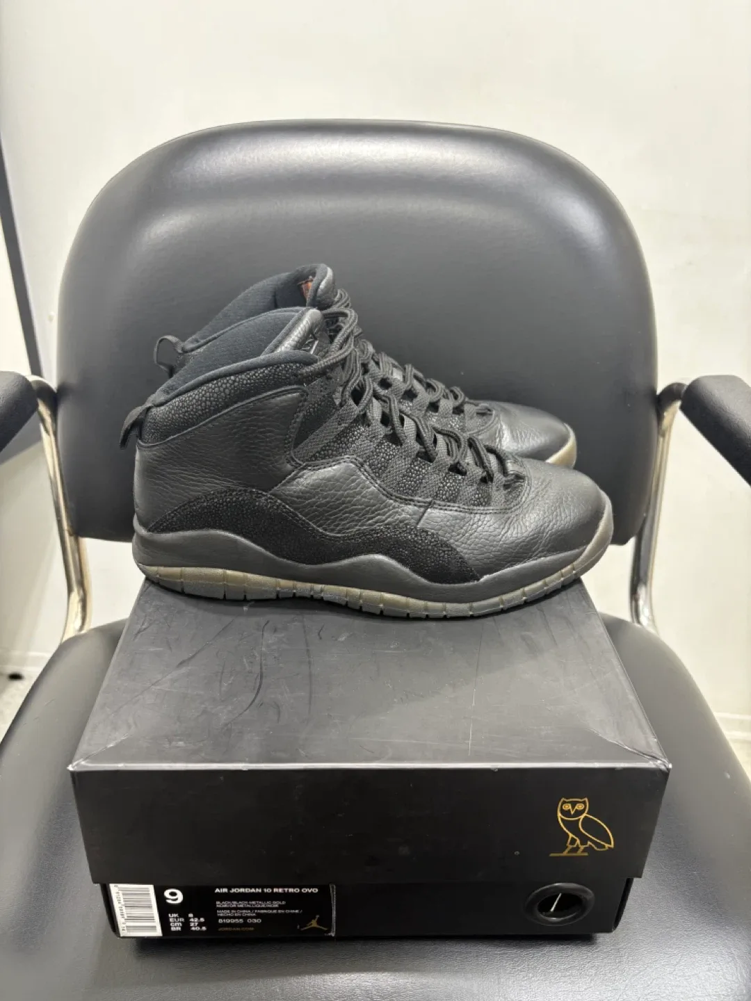 Air Jordan 10 Retro OVO Black, Size 9