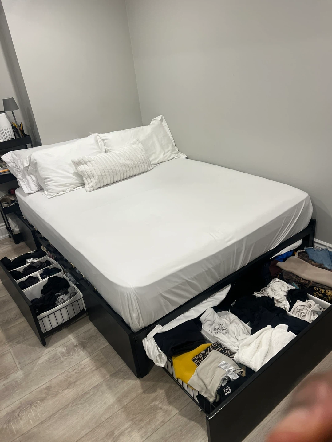 Full Size Bed Frame with Storage Drawers - Black - photo 2