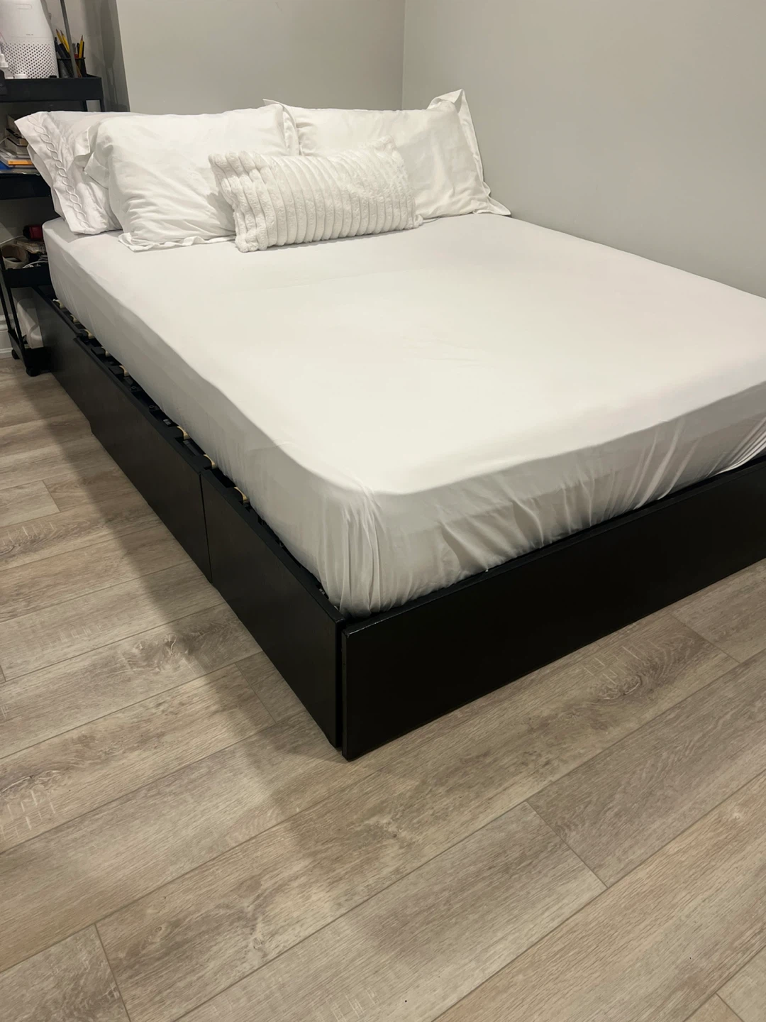 Full Size Bed Frame with Storage Drawers - Black - photo 3